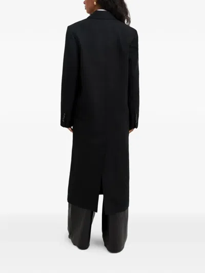 Loulou De Saison Temo Lapel Double-breasted Coat In Black