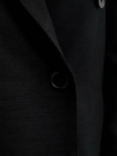 Loulou De Saison Temo Lapel Double-breasted Coat In Black