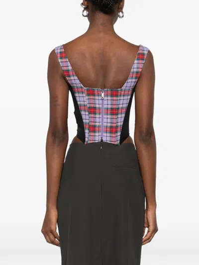 Vivienne Westwood Tartan Tie Corset In Multi