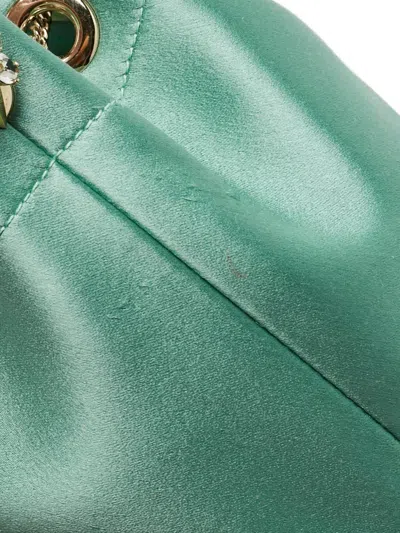 Pre-owned Jimmy Choo Bonbon Crystal-embellished Bucket Bag In Green