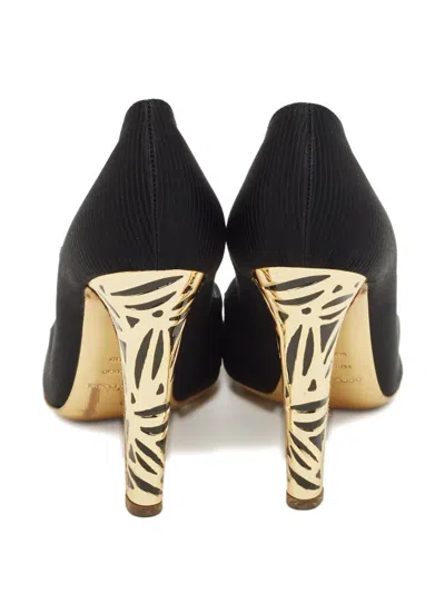 Pre-owned Sergio Rossi Vintage Peep-toe Pumps In Black