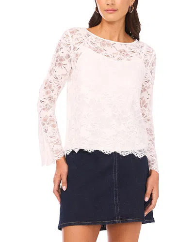 Vince Camuto Lace Flare Sleeve Top In Animal Print