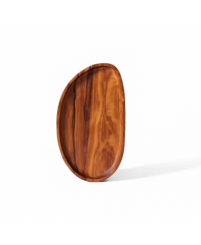 Itza Wood Leaf Tray In Brown