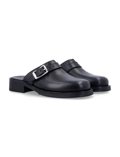 Our Legacy Camion Leather Mule With Buckle In Black