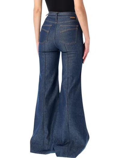 Zimmermann Wide-leg Belted Jeans In Blue