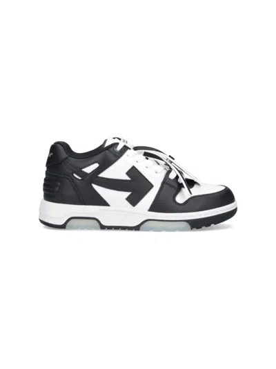 Off-white Out Of Office Arrow-detail Leather Low-top Sneakers In Black