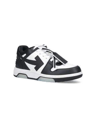 Off-white Out Of Office Arrow-detail Leather Low-top Sneakers In Black