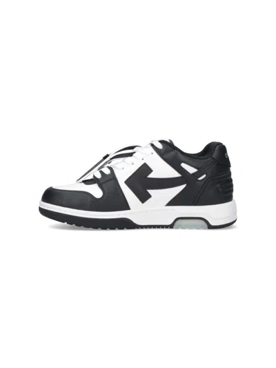 Off-white Out Of Office Arrow-detail Leather Low-top Sneakers In Black