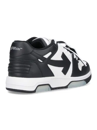 Off-white Out Of Office Arrow-detail Leather Low-top Sneakers In Black