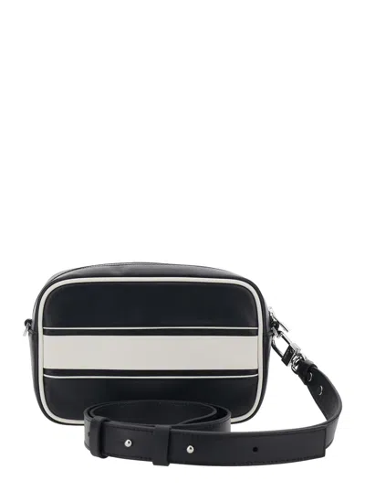 Amiri Mens Black Logo Leather Camera Bag In Black