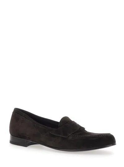 Lidfort Penny-slot Loafers In Brown
