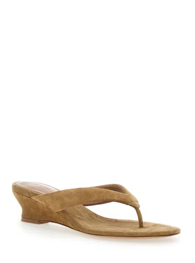 Le Monde Beryl Micro Wedge Thong Sandal In Sand