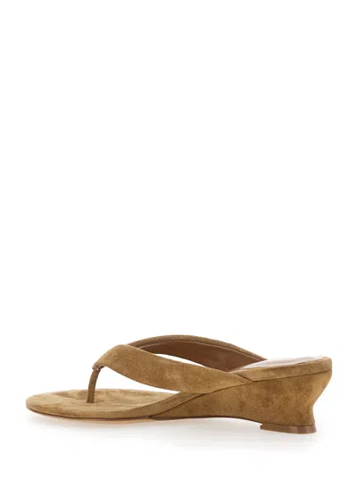 Le Monde Beryl Micro Wedge Thong Sandal In Sand
