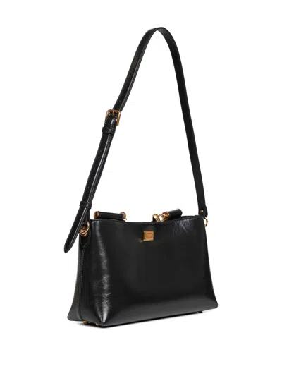 Dolce & Gabbana Vittoria Hand In Calfskin Leather Bags In Black