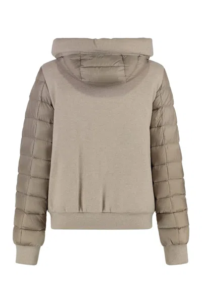 Moorer Flavia Hooded Bomber In Brown