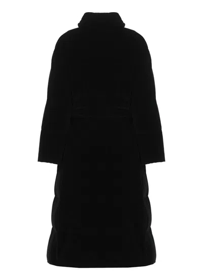 Herno Velvet Padded Coat In Black