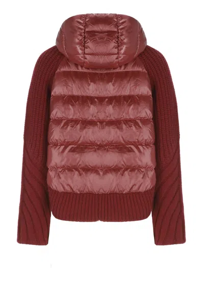 Herno Wool Knitted Down Jacket In Brown