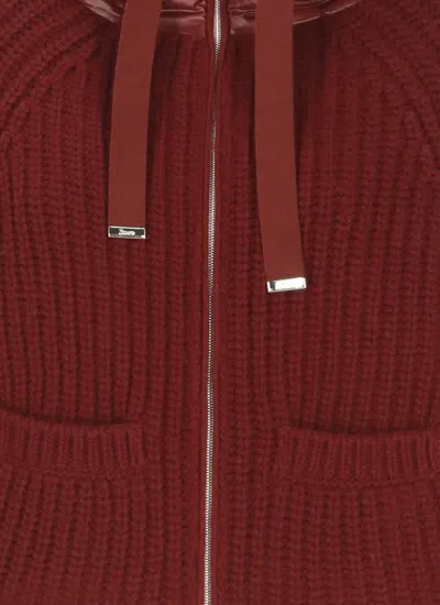 Herno Wool Knitted Down Jacket In Brown