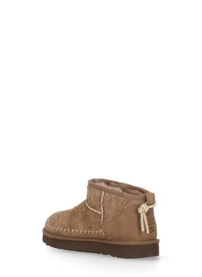 Ugg Classic Ultra Mini Biarritz Ankle Boots In Brown