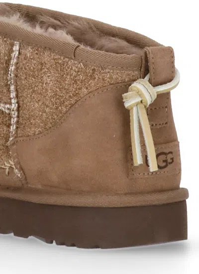 Ugg Classic Ultra Mini Biarritz Ankle Boots In Brown