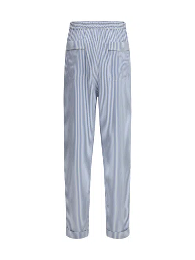Tom Ford Striped Silk Pj Trousers In Gray