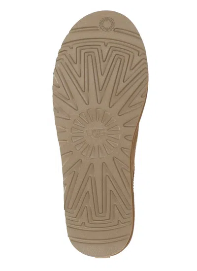 Ugg Classic Micro Beige Ankle Boots With Logo Embossed In Suede Woman In Animal Print