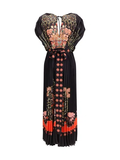 La Doublej Multicolor Polyester Casual Dress In Black