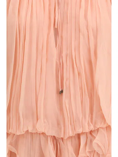 Chloé Mini Dress With Cape In Silk Muslin