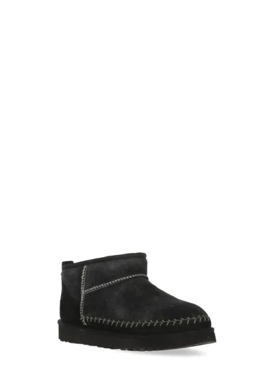Ugg Classic Ultra Mini Biarritz Ankle Boots In Black