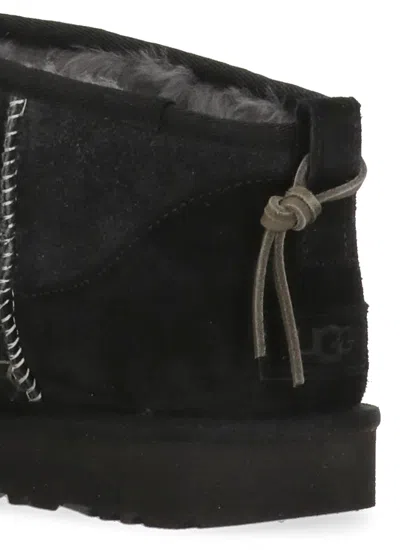 Ugg Classic Ultra Mini Biarritz Ankle Boots In Black