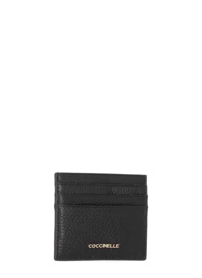 Coccinelle Metallic Soft Cards Holder In Black