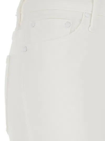 Mother The Insider Crop Step Fray In White