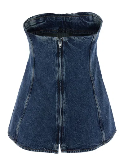 Agolde Lara Corset In Blue