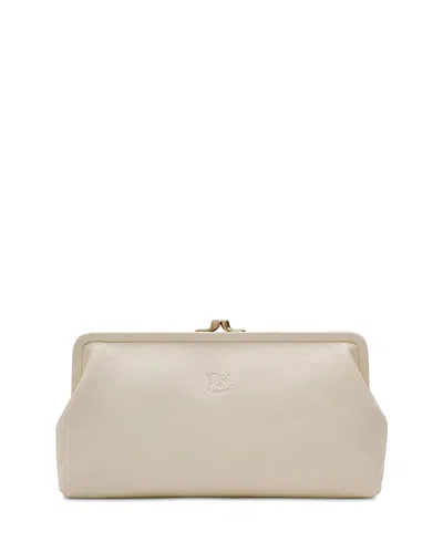 Il Bisonte Classic Manuela Leather Clutch In White