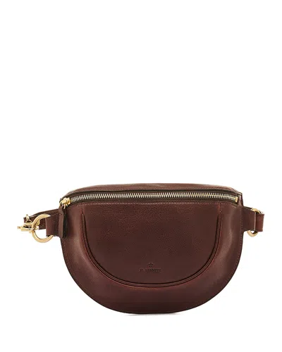 Il Bisonte Oliveta Zip Leather Belt Bag In Brown