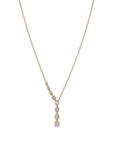 Bloomingdale's Fine Collection Luxe Collection Certified Lab Grown Diamond Graduated Asymmetric Necklace In 14k Yellow Gold, 1.0 Tc In Gold