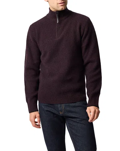 Rodd & Gunn Robbies Road Quarter Zip Sweater In Purple
