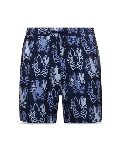 Psycho Bunny Boys' Olden Printed Swim Trunks - Little Kid, Big Kid In Blue