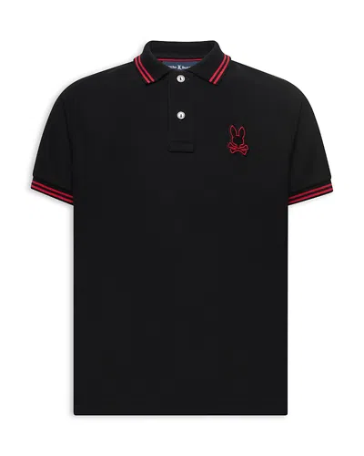 Psycho Bunny Boys' Sayer Bunny Pique Polo - Little Kid, Big Kid In Black