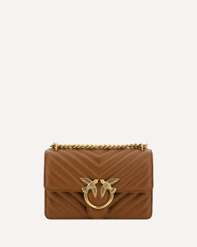 Pinko Love One Mini Shoulder Bag In Brown