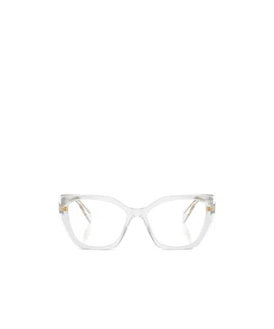 Prada Eyewear Cat-eye Frame Glasses In Gray
