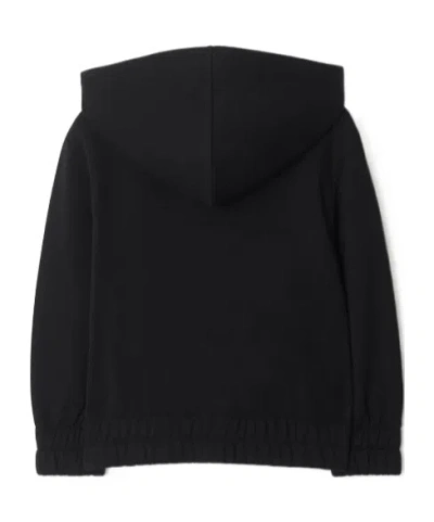 Burberry Kids Ekd Printed Zip-up Hoodie In Black