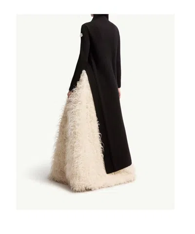 Moncler Jil Sander Wool Turtleneck Dress In Brown