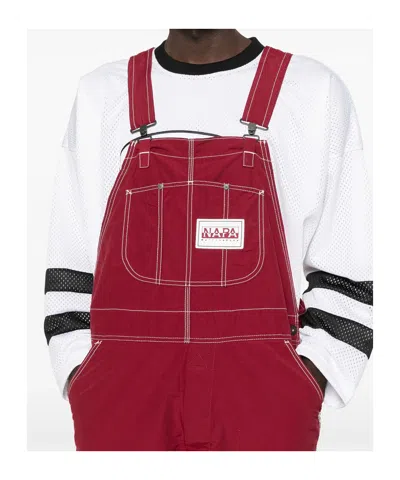 Napapijri Contrast-stitching Jumpsuit In Red