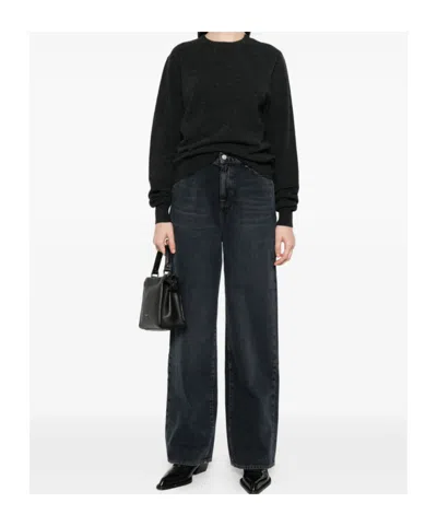 7 For All Mankind Belt Loop Jeans In Black