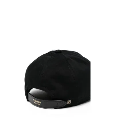 Tom Ford Logo Canvas Baseball Cap In Black