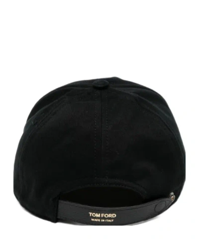 Tom Ford Logo Canvas Baseball Cap In Black