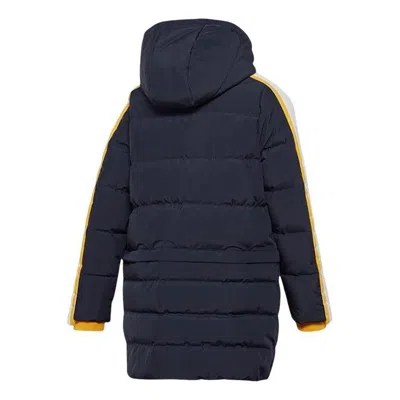 Adidas Originals (gs) Adidas Sportswear Fit Outdoor Hooded Puffer Jacket 'black Yellow' In Blue
