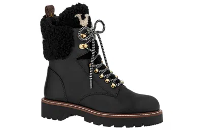 Pre-owned Louis Vuitton (wmns)  Territory Shearling Flat Ranger Boots 'black' In Multi