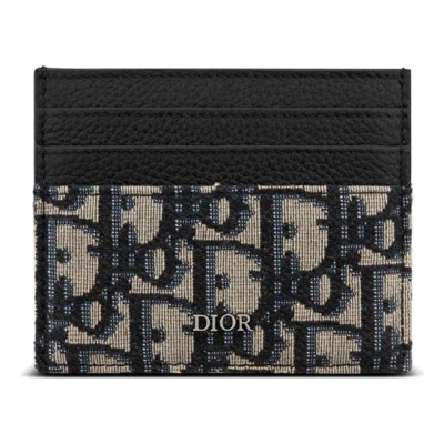 Dior Card Holder 'beige Black Oblique Jacquard'